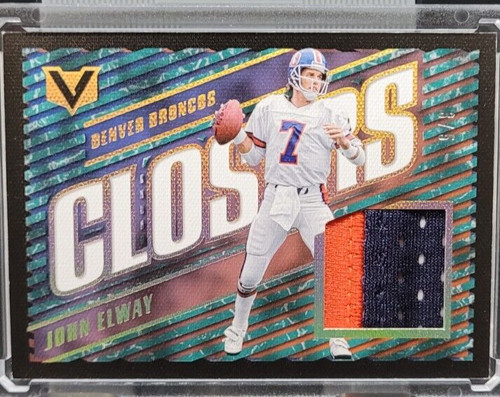 2017 Panini Vertex - Closers Marble #CL-9 John Elway /5 - Player-Used Jersey