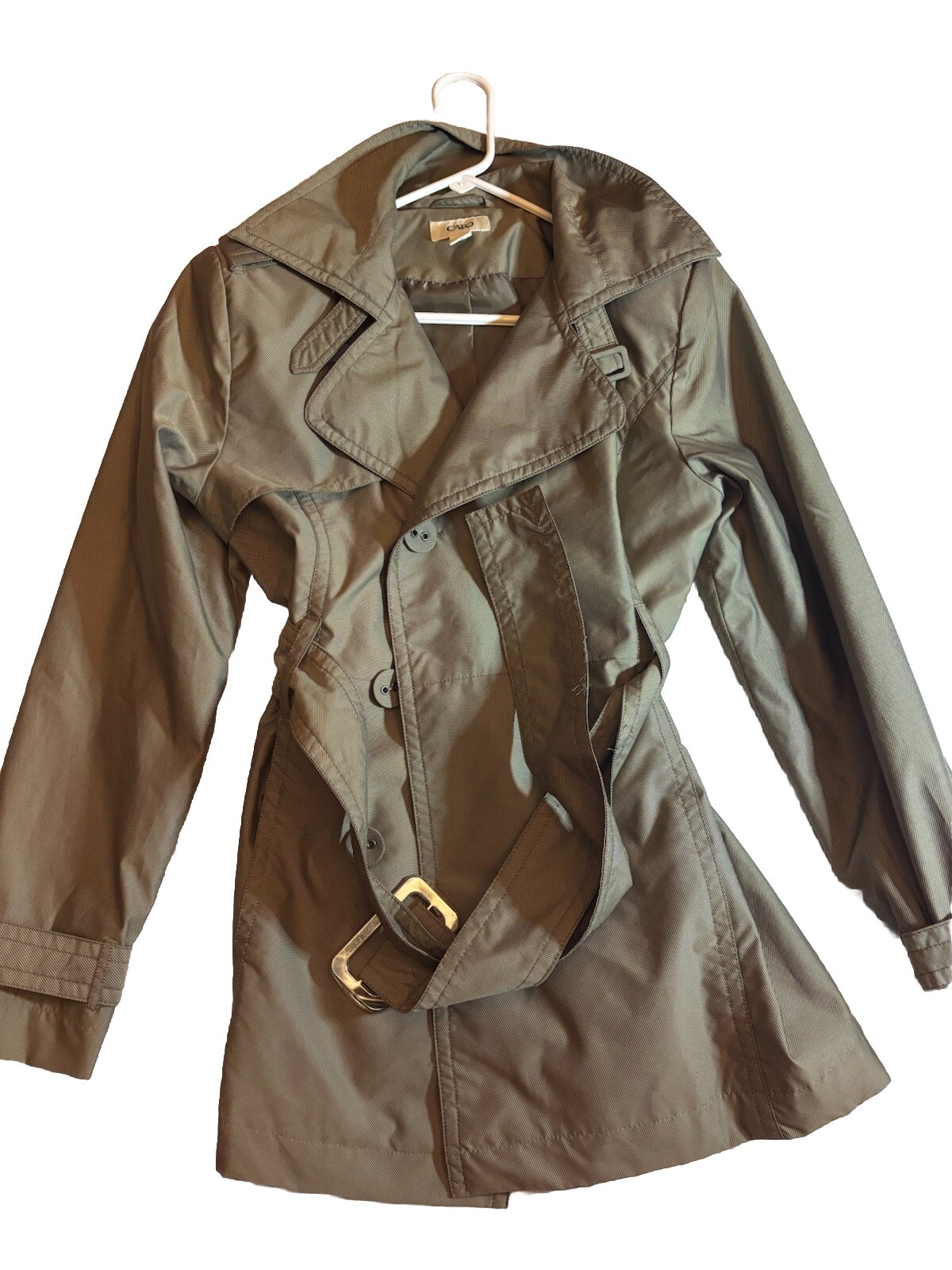 Cato Olive Green Belted Trench Jacket for Women
