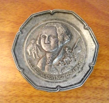 American Collectors Guild 2" George Washington Miniature Pewter Plate 