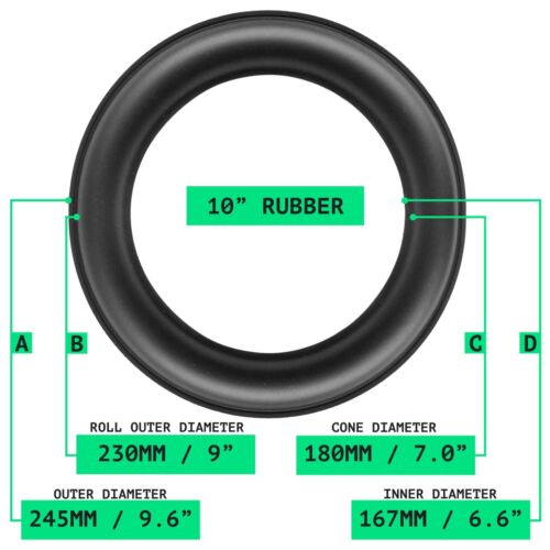 6" 6.5" 8" 5" inch Woofer Speaker Part Rubber Surrounds Repairs Spare Foam 195MM - Picture 22 of 25