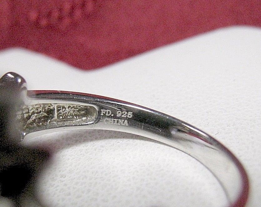 FD. 925 STERLING SILVER RECTANGULAR GREEN VARISCI… - image 8