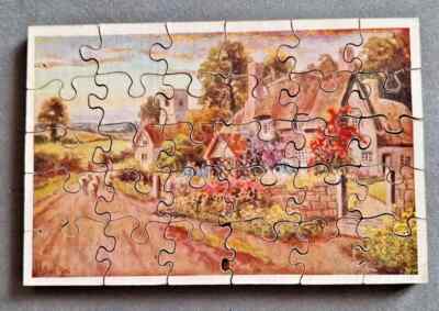 VINTAGE KLEINES VICTORY ''LANDHAUS'' SPERRHOLZ PUZZLE VOLLSTÄNDIG