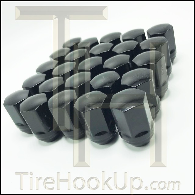 24pc Black OEM Lug Nuts 14x1.5 Fits Chevy Silverado Tahoe 4.4" Tall w