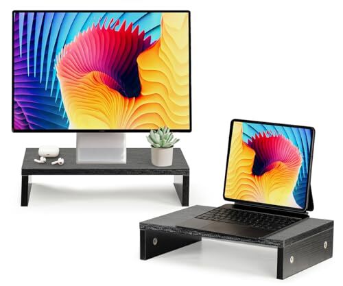 Monitor Stand Riser for Desk 2 Pack, Computer Stand Dual Monitor Riser,