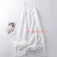 Women Sheer Slip Dress Extender Petticoat Camisoles Cotton Full Long Slip Dress