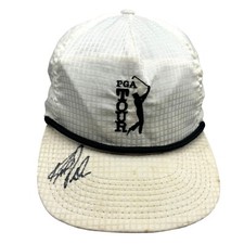 Vintage PGA Tour Hat Signed Golf Baseball Cap White USA Made Ram Golf Cord