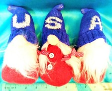 Set of 3 - USA PATRIOTIC Gnome Plush Gnome Cute Forth July Doll Toy Elf.