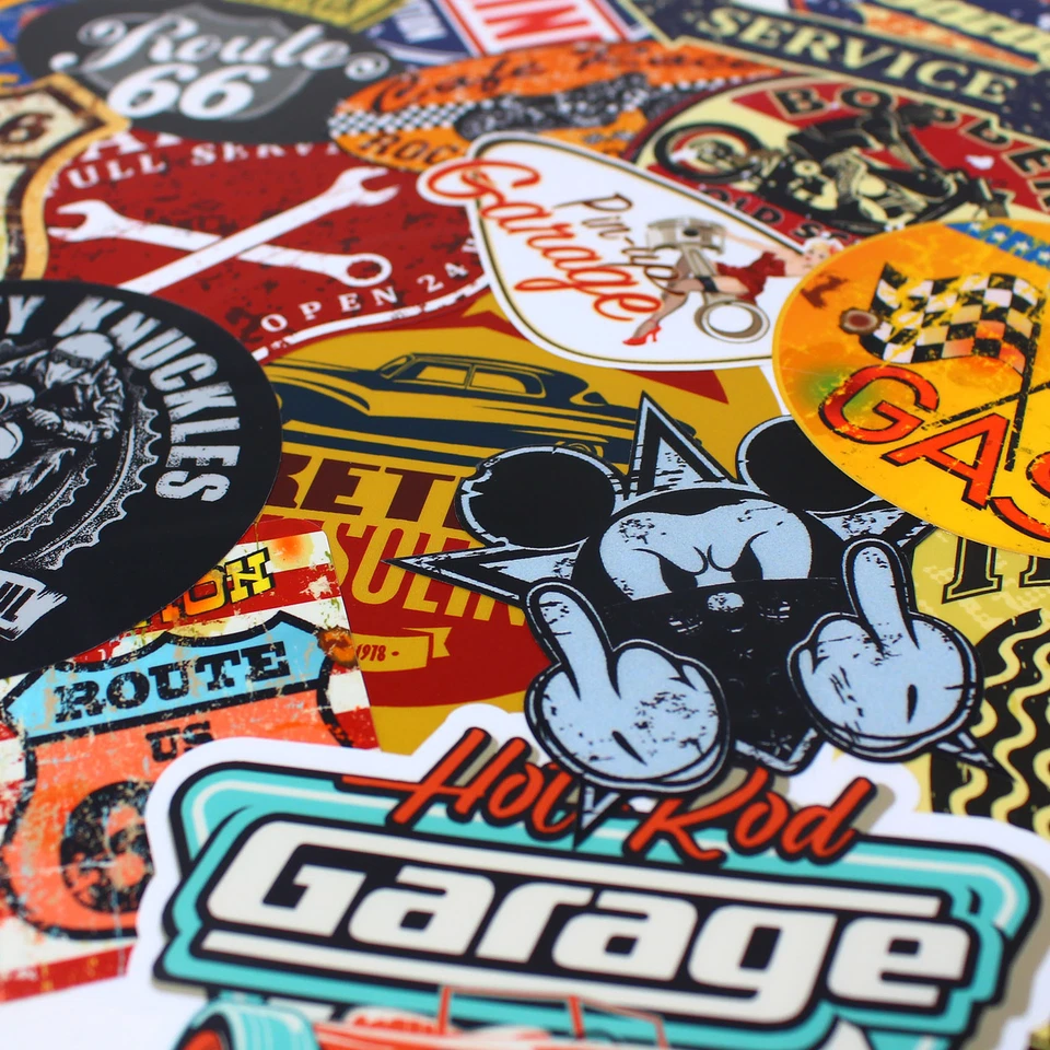 2er Set Retro Aufkleber Pin Up Groß Old School Motorcycles Sticker Vintage #8 - Bild 4 von 4