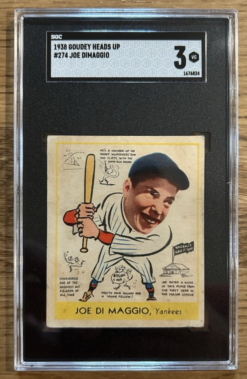 1938 Joe DiMaggio Goudey Heads Up #274 SGC 3 Very Good ⭐️