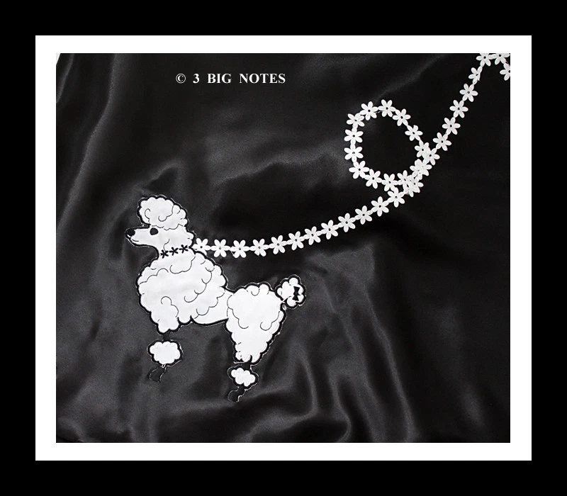 FALDA CANICHE SATINADO NEGRA AÑOS 50 Talla X-Cintura grande: 40"-48" Largo 25" Foto 2 de 2