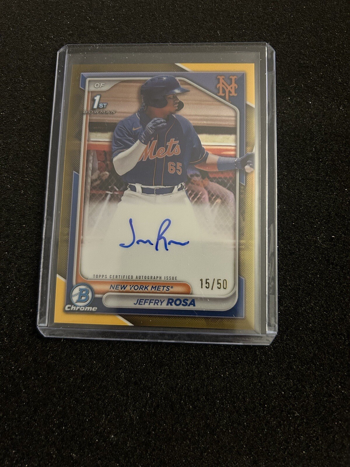 2024 Bowman Chrome 1st Jeffry Rosa Gold Refractor Autograph /50 Mets Auto SP