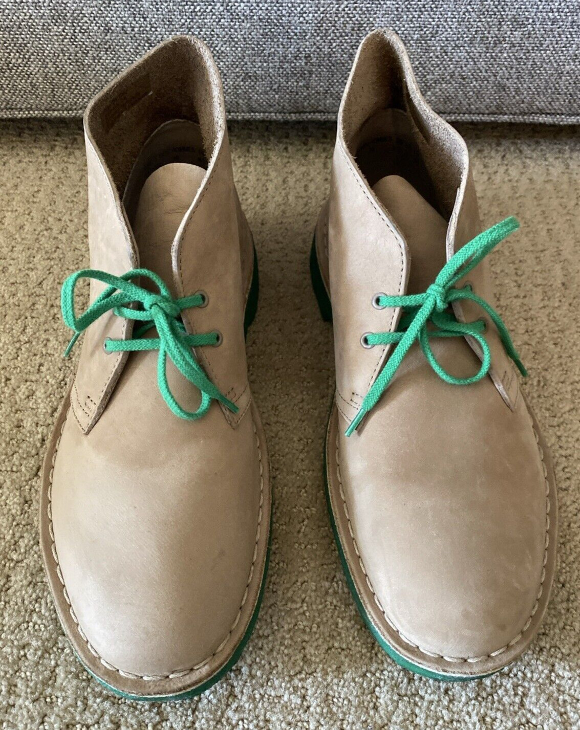 Clarks DESERT Boots SAND COMBI GREEN GB 8.5 US 9 Rare image 7