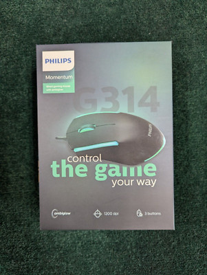 NEW sealed PHILIPS Ambiglow Mouse USB Optical for Laptop 1200 dpi SPK9314