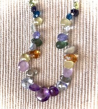 U C Sundance Amethyst Topaz Peridot Multi Gemstones 925 Sterling Silver Necklace