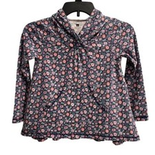 Tea Collection Size Medium 6 / 7 Purple Floral Hooded Tunic Top