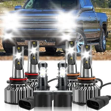 For Chevrolet Silverado 3500 2001-2002 LED Headlight Hi/Low Beam+Fog Light Bulb