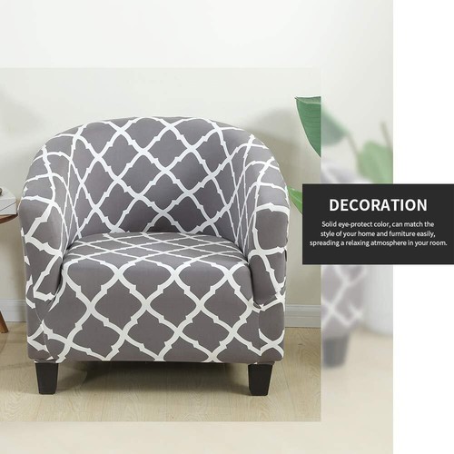 Club Chair Slipcover Stretch Spandex Barrel Chair Covers Removable Tub Chair ... - Picture 6 of 7
