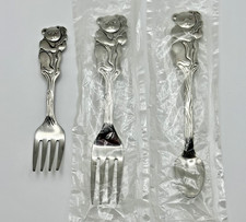 Vintage Oneida Community Cubby Bear Stainless toddler Flatware 3 piece-NEW