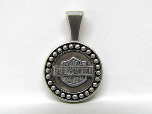 MOD Harley Davidson Motorcycles Logo 925 Sterling Silver & CZ Pendant