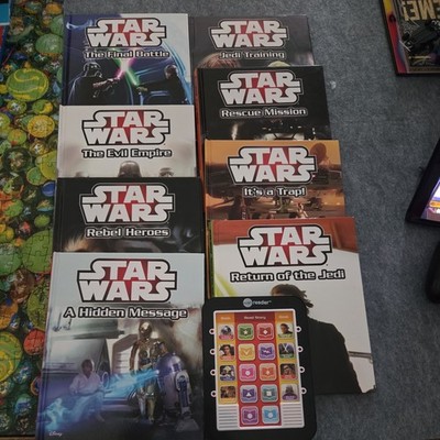 Star Wars ME Reader Electronic Reader + 8 Books Library Read Aloud System Tested