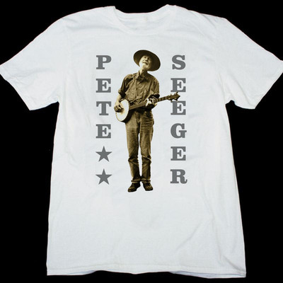 Vtg Pete Seeger Live In Tour Cotton White Full Size Unisex Shirt CM518