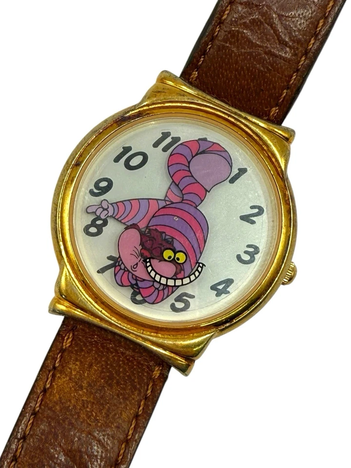 Disney Catalog Alice In Wonderland Rotating Cheshire Cat Grin Watch SERVICE - Image 2 of 4