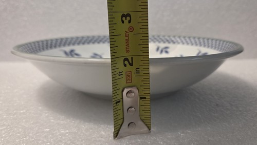 Villeroy & Boch Switch 3 Costa Pasta Bowl RARE Rimmed Checked Blue Leaves 9" - Picture 6 of 8