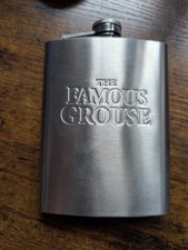Whisky - The Famous Grouse - Stainless Steel Hip Flask 8oz 12 cm - NEW