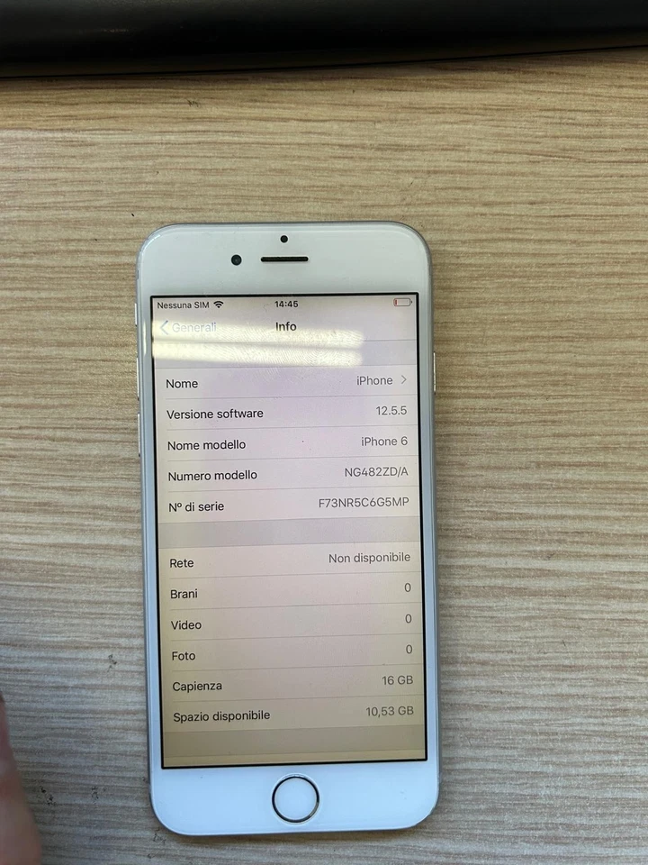 Apple iPhone 6 16GB BIANCO FUNZIONANTE SBLOCCATO COLLEZIONE IOS 12.5 SMARTPHONE - Immagine 3 di 4