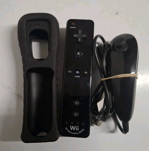 Nintendo Wii [RVL-036] Motion Plus Black Remote Controller with Black Nunchuck