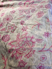 VTG Ralph Lauren Amelia Queen Fitted Sheet Pink Floral Damask Cotton Made in USA