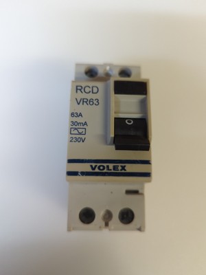 VOLEX 63 AMP 30mA DOPPELPOLIG RCD TYP AC VR63 alte Ausführung 