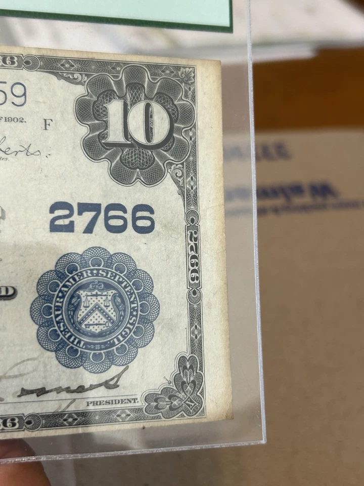 1902 PB $10 The First National Bank Of VILLISCA, IOWA, CH. #2766, PCGS VF 35 - Image 4 of 4