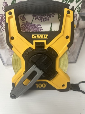 #ad DEWALT 100 ft Long Tape Reel Retractable Measuring Tape Yellow $24.99