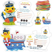 100 Pcs Cruise Tags for Ducks Duck Tags Design with round Hole and Rubber Bands