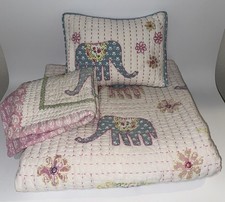 Pottery Barn Kids PBK Vintage Vienna Elephant TWIN Quilt Sham Pillow See photos