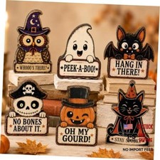 6Pcs Vintage Halloween Table Decorations Indoor Pumpkin Spooky Decor
