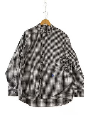 ADER ERROR Sig Trs Tag Shirt, Long Sleeve, Medium, Cotton, Black Check, BMSGFYSH