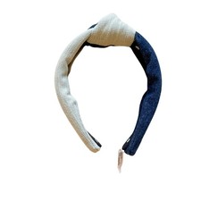 Lele Sadoughi Denim Half  Half Knotted Headband OS New w/Partial Tag