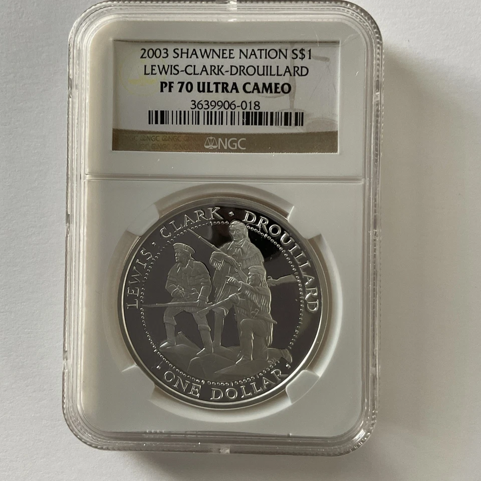 NGC 2003 SHAWNEE NATION S$1 LEWIS & CLARK-DROUILLARD PF 70 ULTRA CAMEO - Image 2 of 4