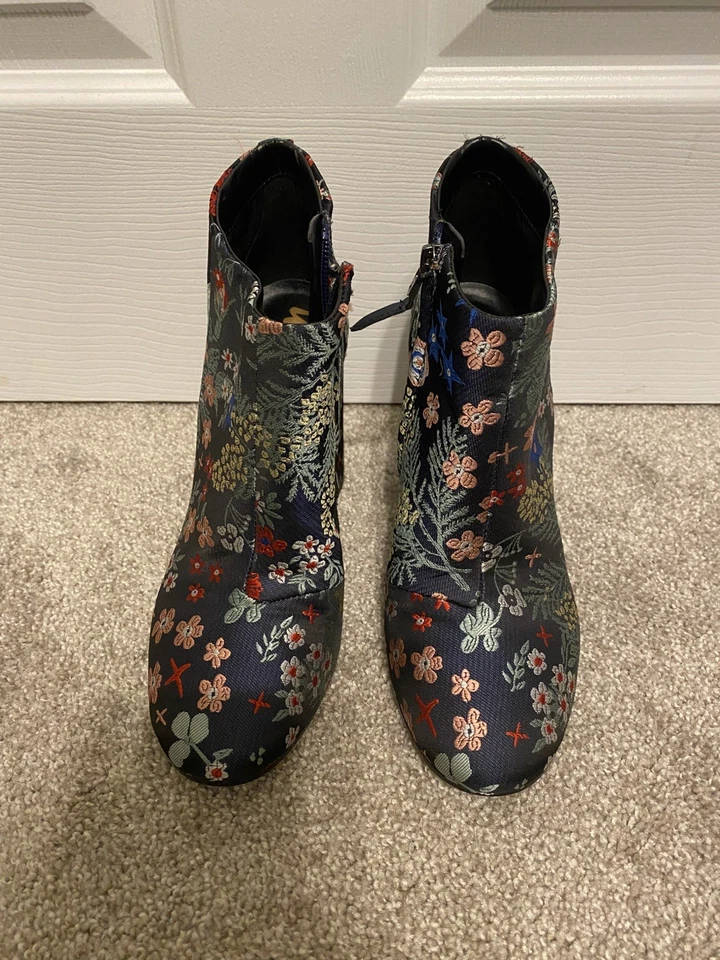 Sam Edelman Mujer Estampado Floral Jacquard Botines Multicolor Talla 7 Foto 3 de 4