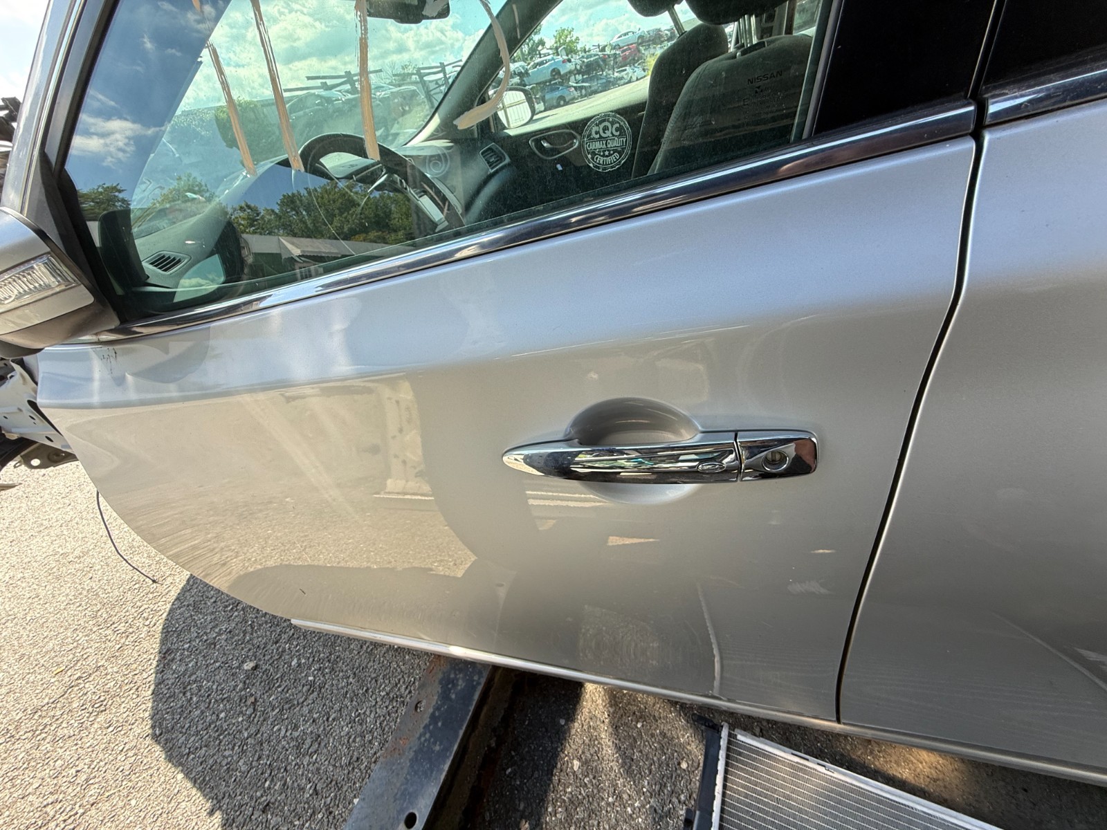 2013 - 2016 Nissan Sentra OEM used Driver's side Front Door driver - Silver K23