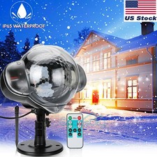 Christmas Snowflake Laser Projector Light Outdoor Garden Road Decor Lamp Remote