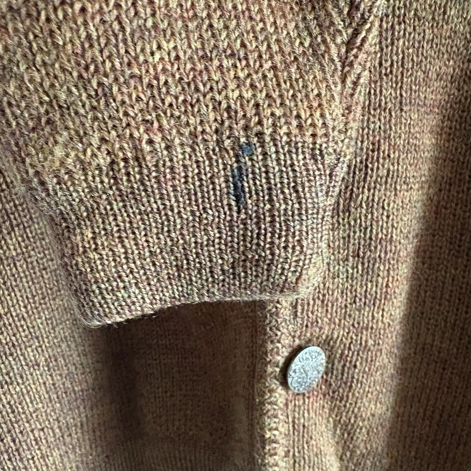 Cárdigan Suéter de Lana Thunderbird Tejido Columbia Años 60 De Colección Dorado Mediano  Foto 4 de 4