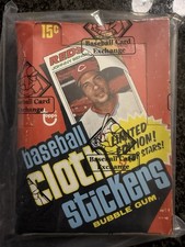 1977 Topps Cloth Stickers Wax Box BBCE Authenticated