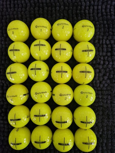 24 TaylorMade Distance YELLOW Golf Balls, Pearl Grade