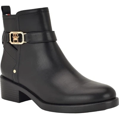 NWB Tommy Hilfiger Women's 9 Ivaide Logo Strap Block Heel Booties - Image 1 of 4