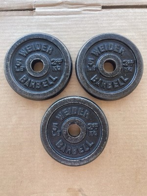 Weider Barbell 5 Lb Standard 1  Weight Plates 3x5Lb Total 15 Lbs