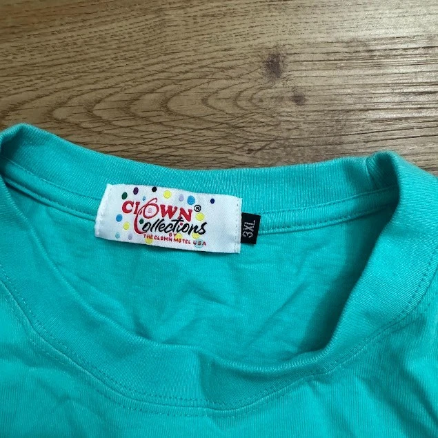 Clown Motel America's Scariest Motel Tonopah Nevada Blue Shirt STAINED Size 3XL - Image 4 of 4