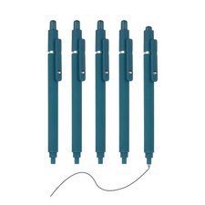 5Pcs Retractable Pens 0.5mm, Black Gel Ink, Black Blue